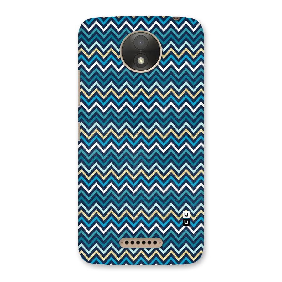 Blue Shades Chevron Pattern Back Case for Moto C Plus