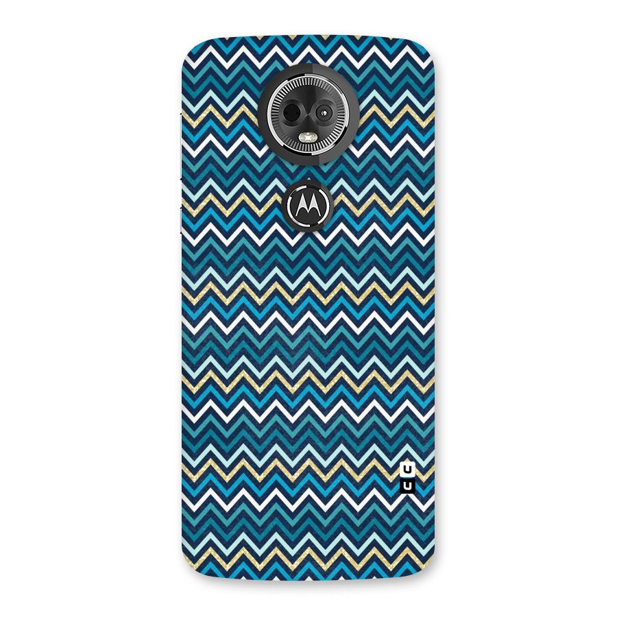Blue Shades Chevron Pattern Back Case for Moto E5 Plus