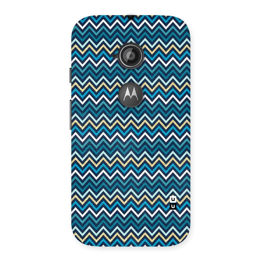 Blue Shades Chevron Pattern Back Case for Moto E 2nd Gen