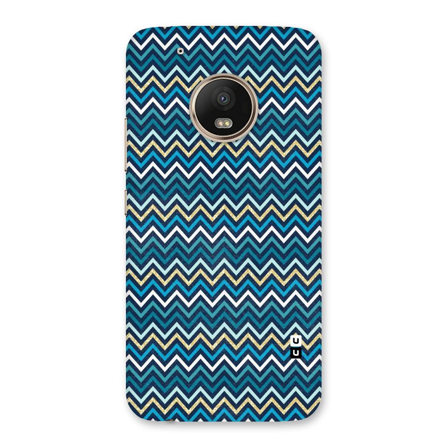 Blue Shades Chevron Pattern Back Case for Moto G5 Plus