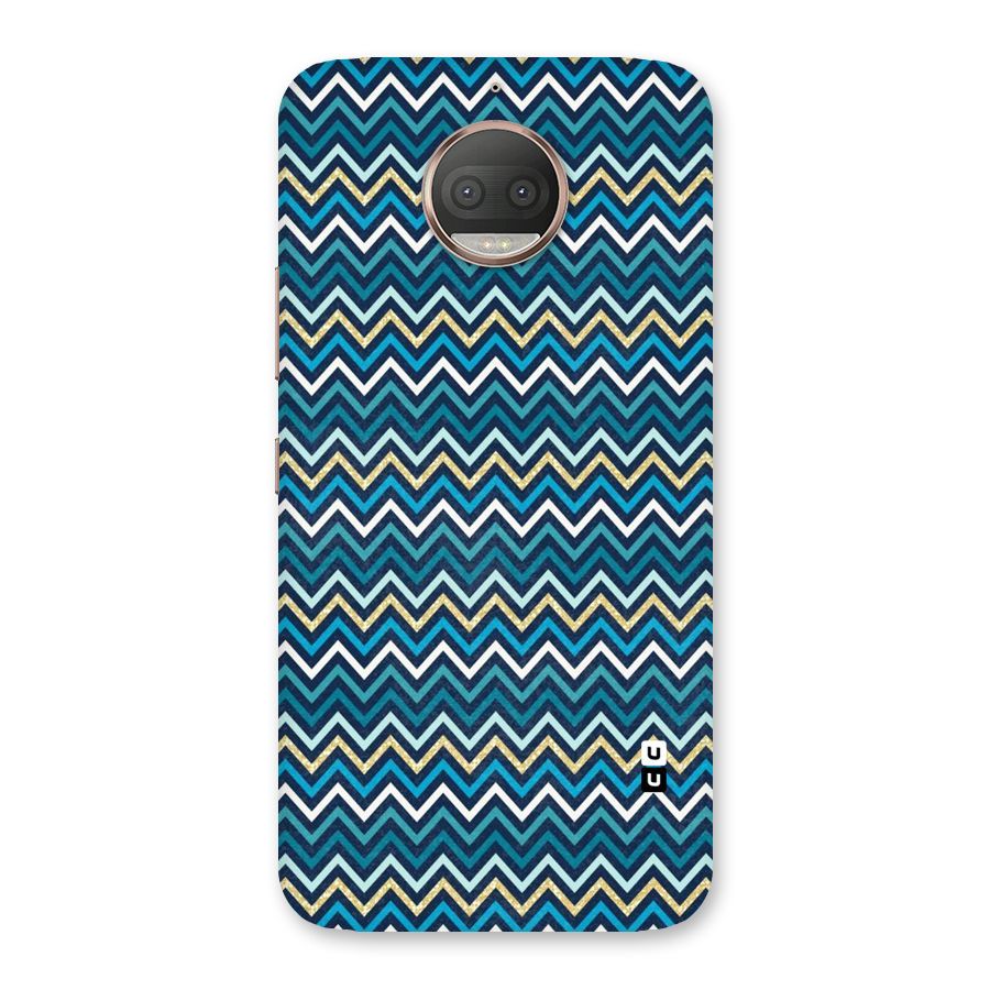 Blue Shades Chevron Pattern Back Case for Moto G5s Plus