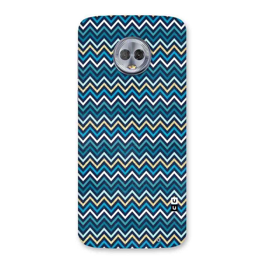 Blue Shades Chevron Pattern Back Case for Moto G6 Plus