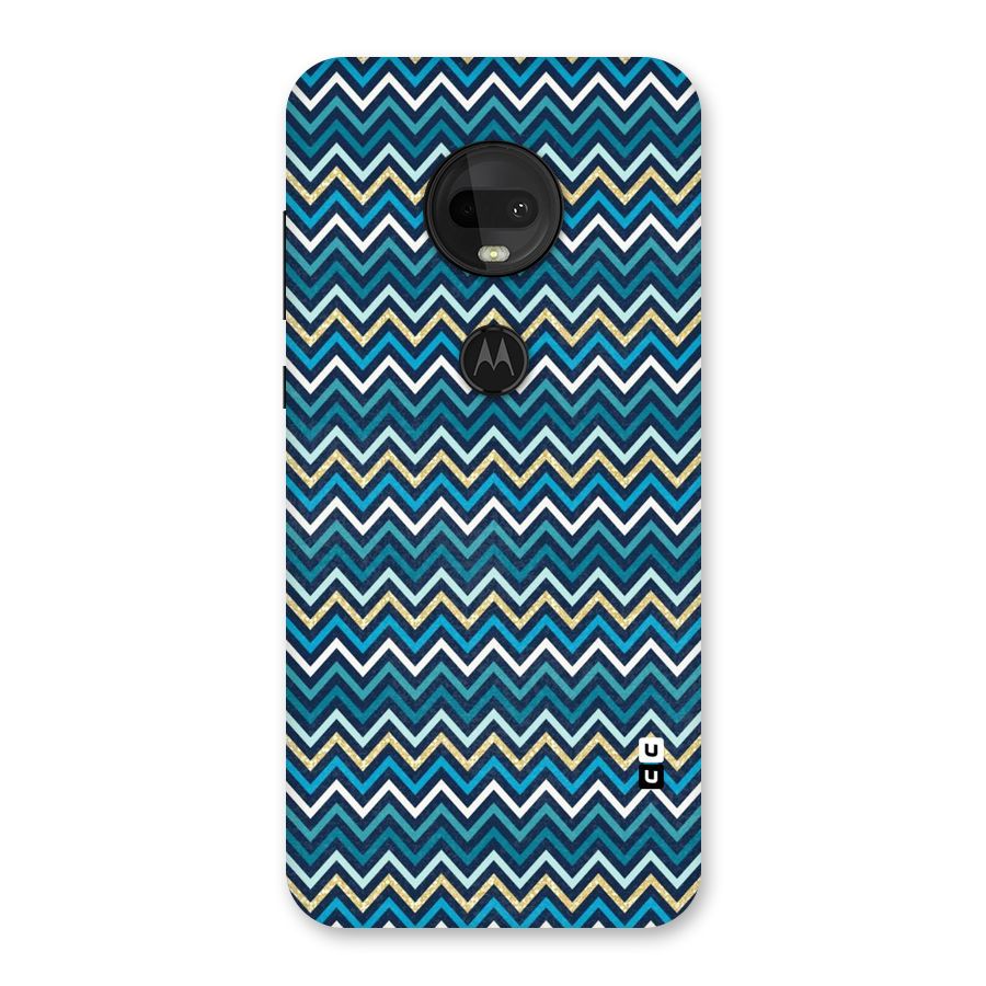 Blue Shades Chevron Pattern Back Case for Moto G7