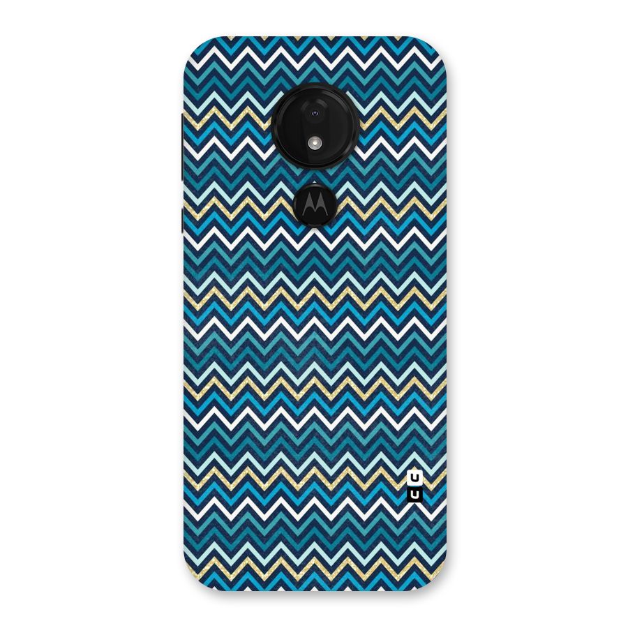 Blue Shades Chevron Pattern Back Case for Moto G7 Power