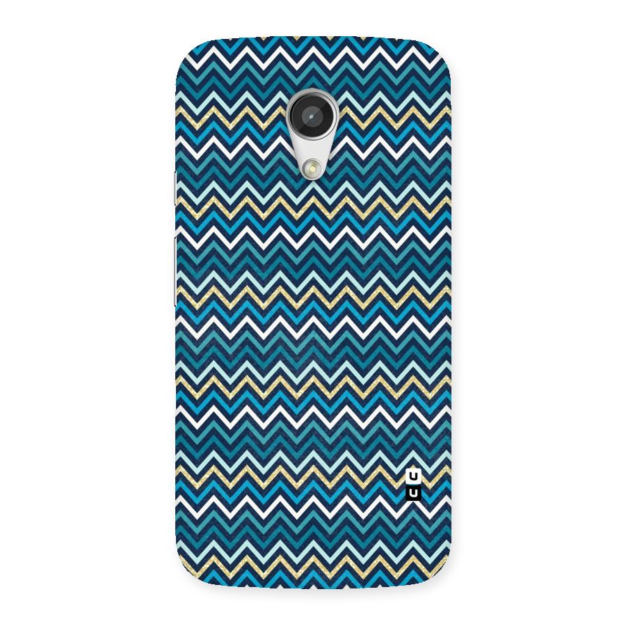 Blue Shades Chevron Pattern Back Case for Moto G 2nd Gen