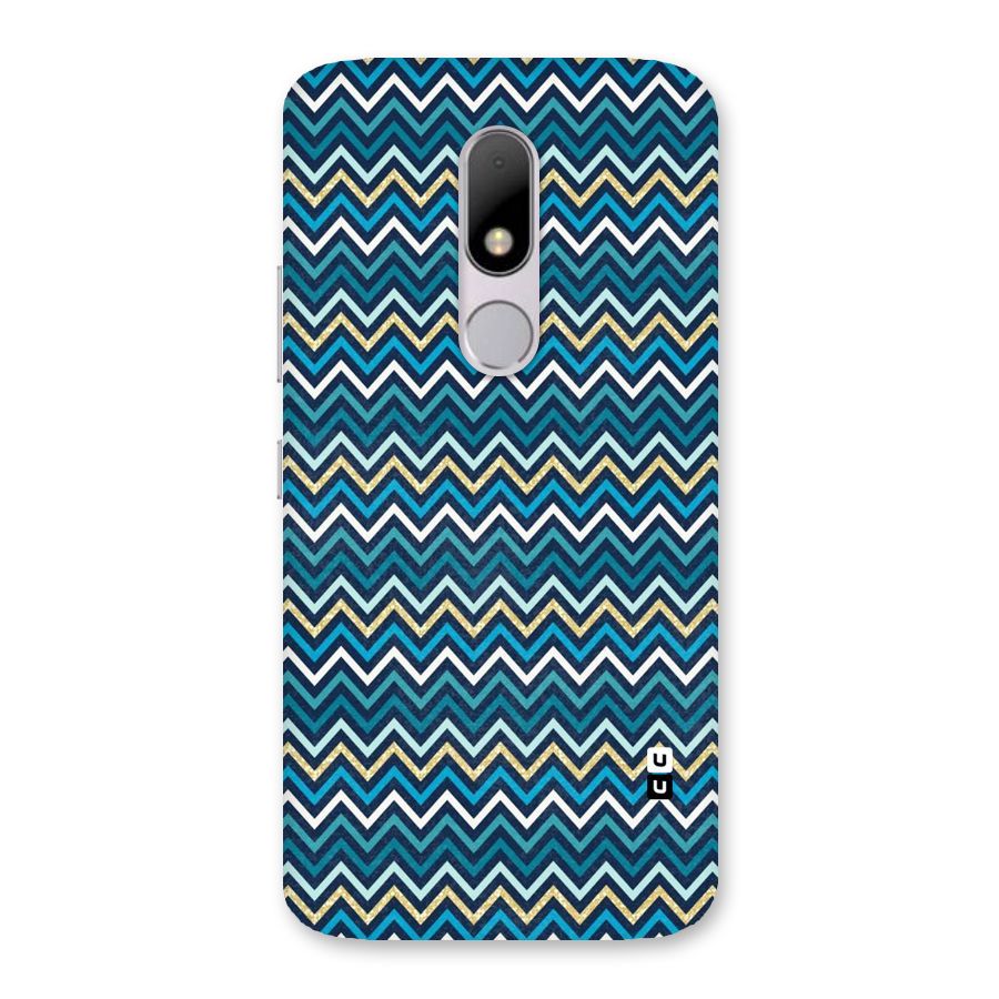Blue Shades Chevron Pattern Back Case for Moto M