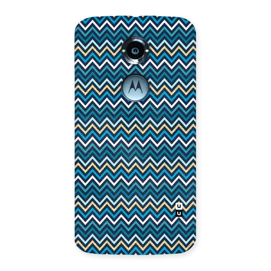 Blue Shades Chevron Pattern Back Case for Moto X 2nd Gen