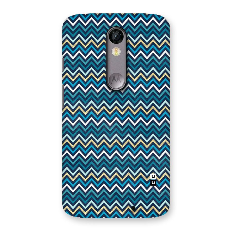 Blue Shades Chevron Pattern Back Case for Moto X Force