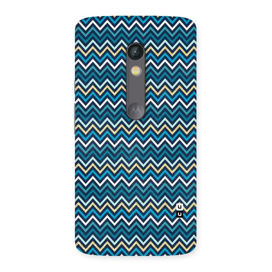 Blue Shades Chevron Pattern Back Case for Moto X Play