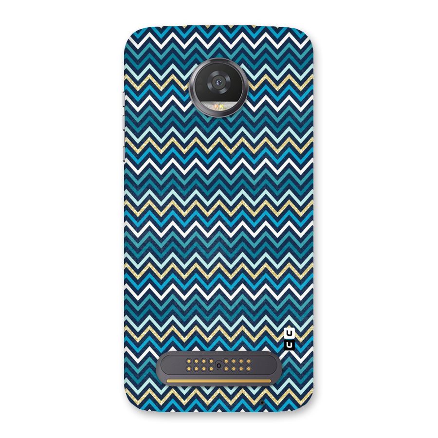 Blue Shades Chevron Pattern Back Case for Moto Z2 Play