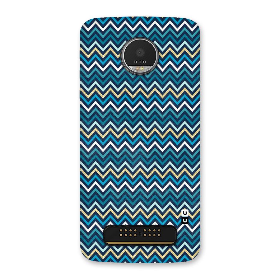 Blue Shades Chevron Pattern Back Case for Moto Z Play