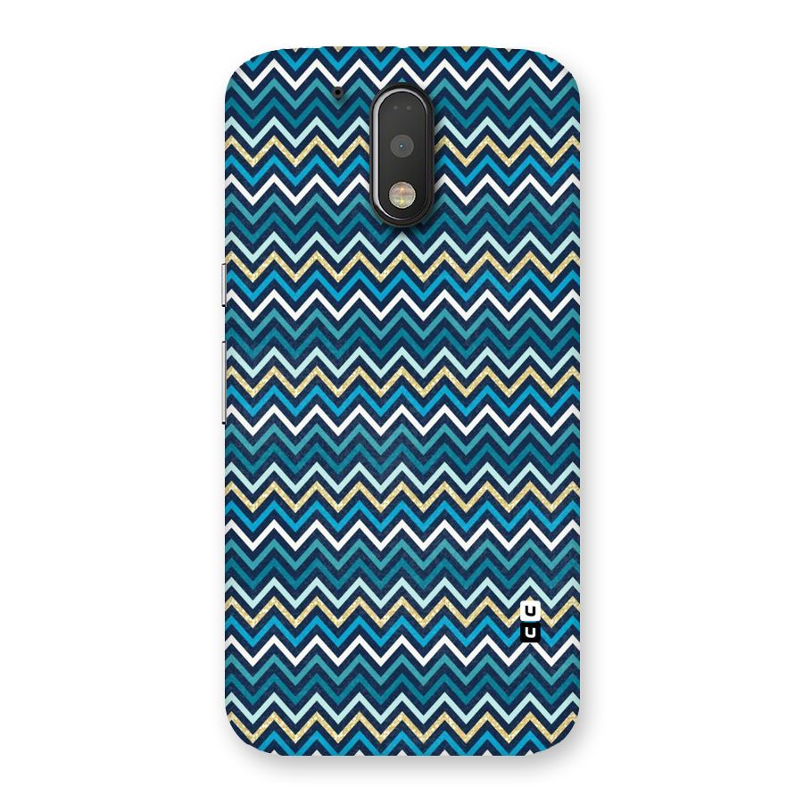 Blue Shades Chevron Pattern Back Case for Motorola Moto G4 Plus