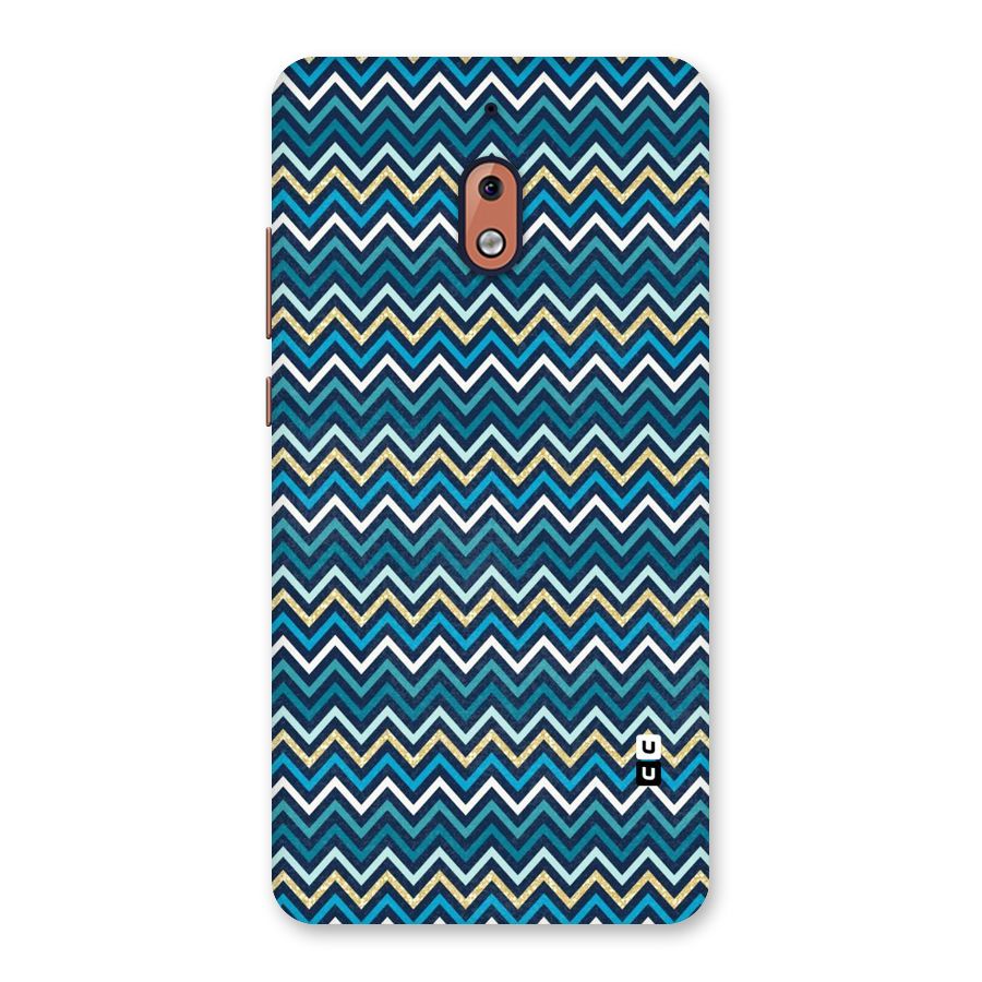 Blue Shades Chevron Pattern Back Case for Nokia 2.1