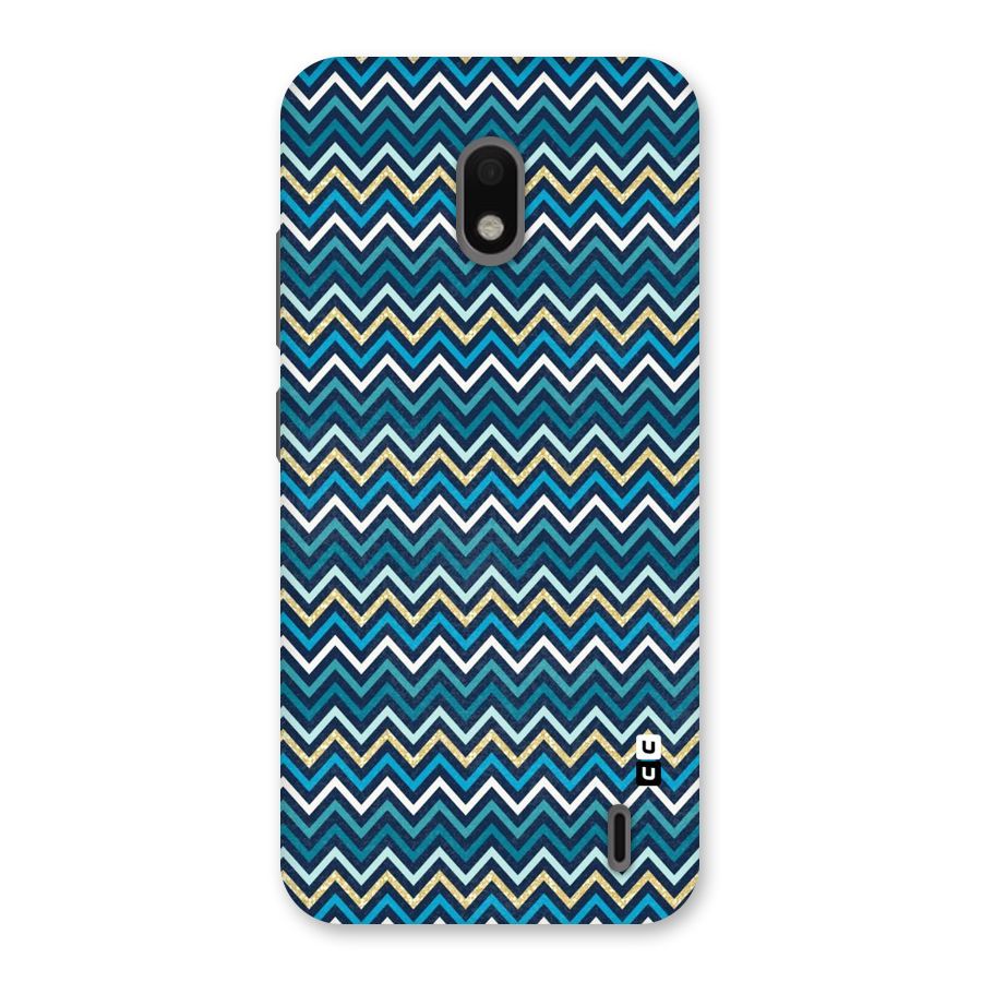 Blue Shades Chevron Pattern Back Case for Nokia 2.2