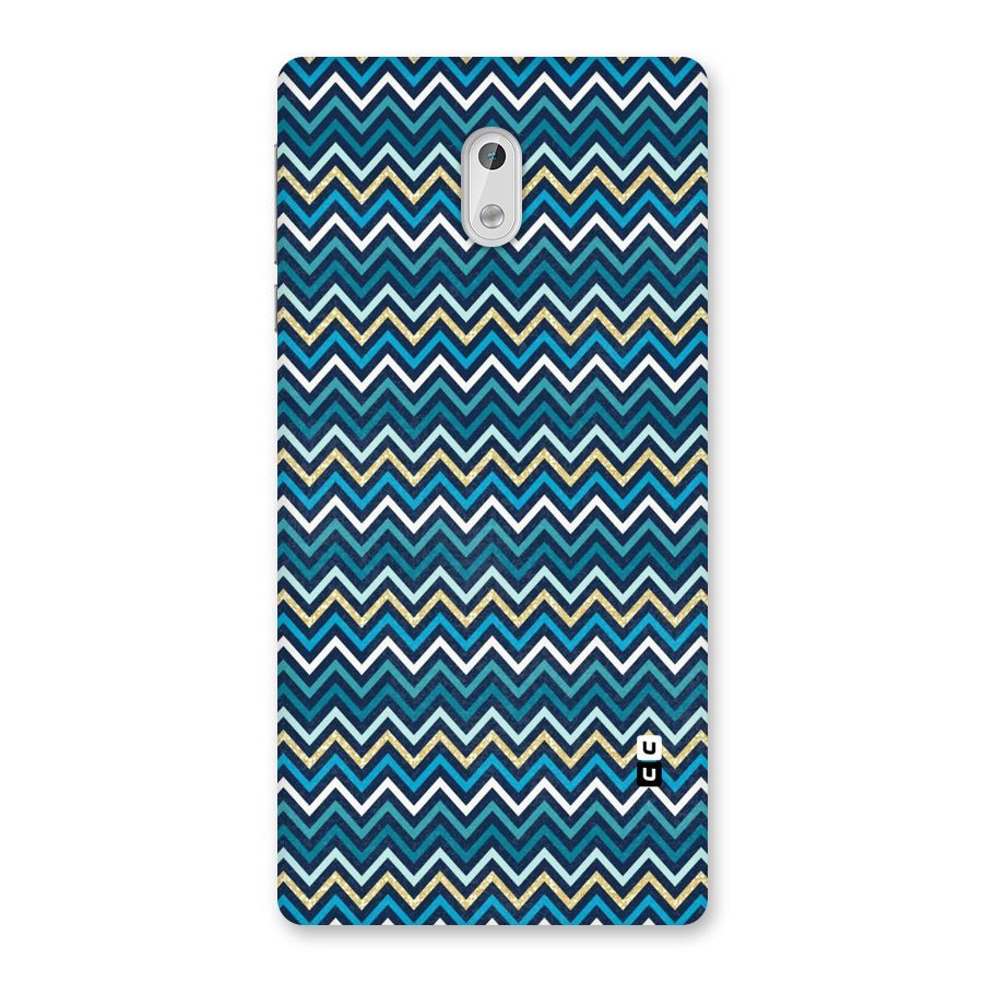 Blue Shades Chevron Pattern Back Case for Nokia 3