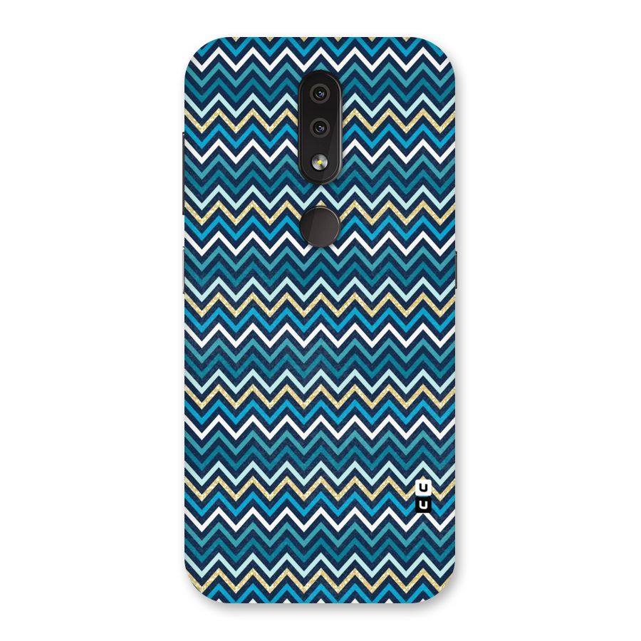 Blue Shades Chevron Pattern Back Case for Nokia 4.2