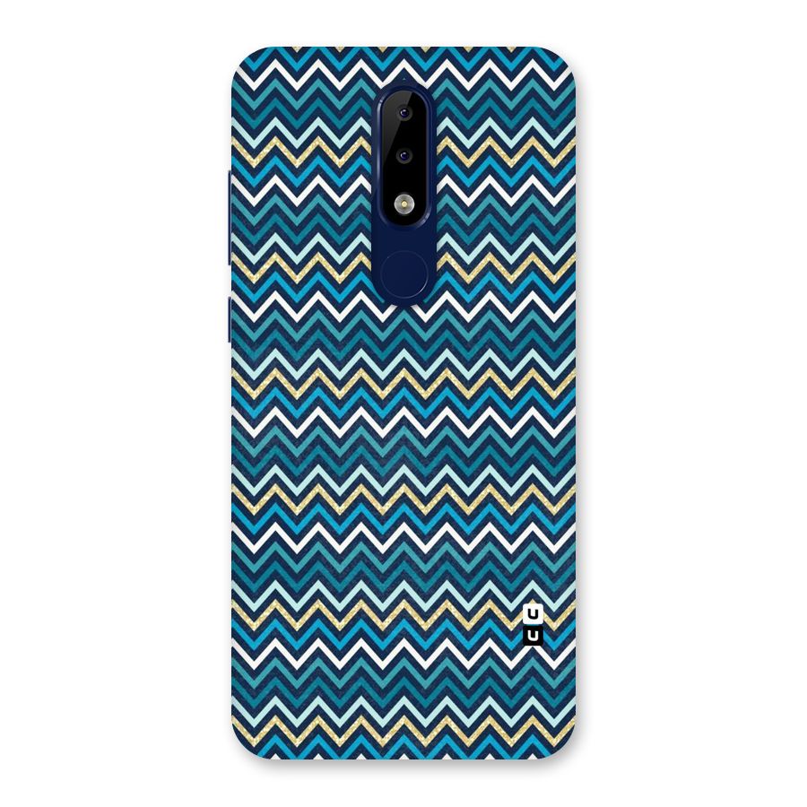 Blue Shades Chevron Pattern Back Case for Nokia 5.1 Plus