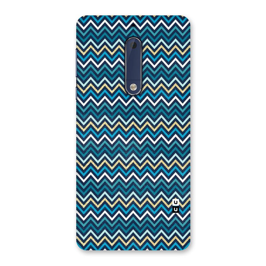 Blue Shades Chevron Pattern Back Case for Nokia 5