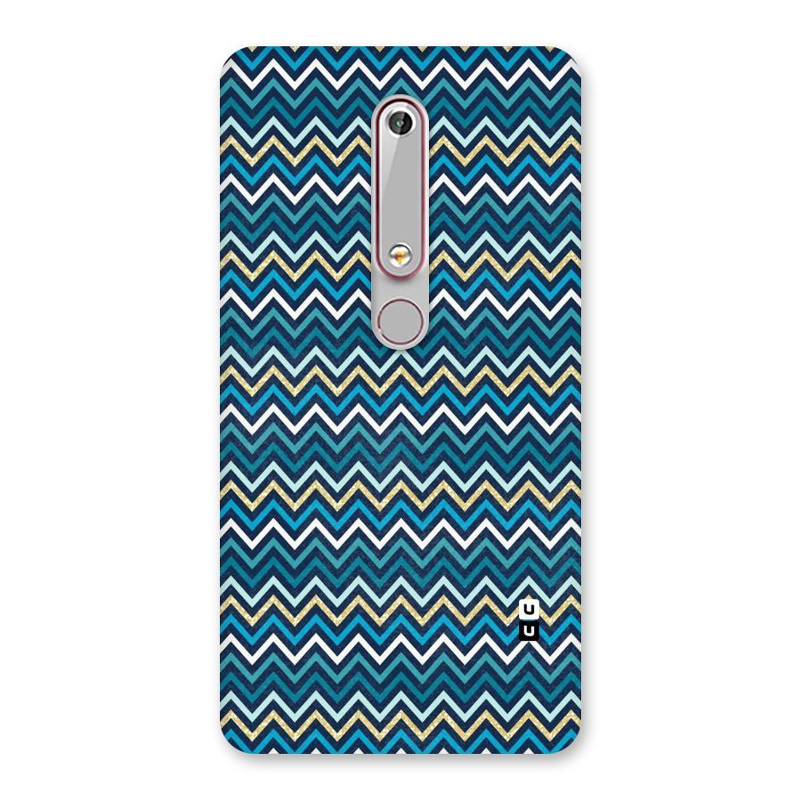 Blue Shades Chevron Pattern Back Case for Nokia 6.1