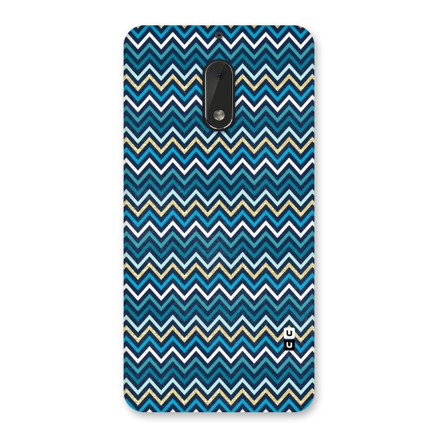 Blue Shades Chevron Pattern Back Case for Nokia 6