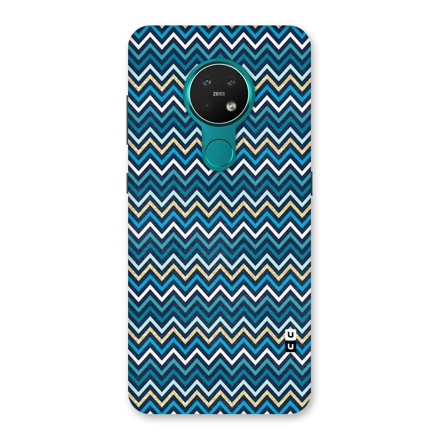 Blue Shades Chevron Pattern Back Case for Nokia 7.2