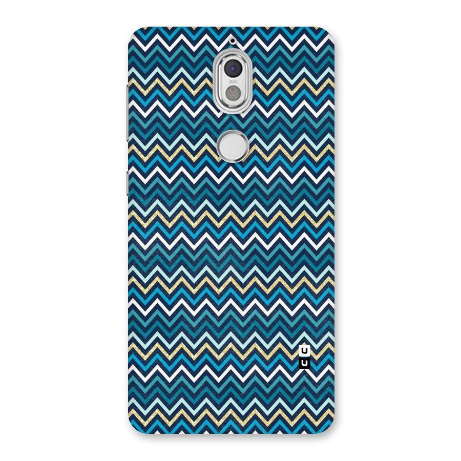 Blue Shades Chevron Pattern Back Case for Nokia 7