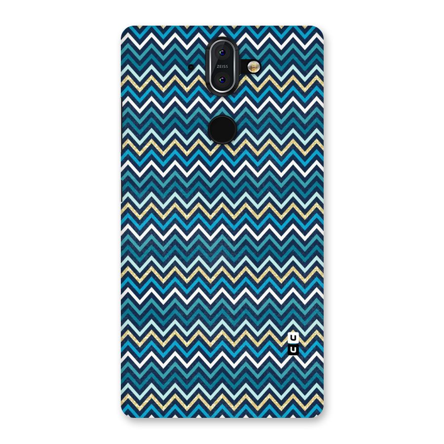 Blue Shades Chevron Pattern Back Case for Nokia 8 Sirocco
