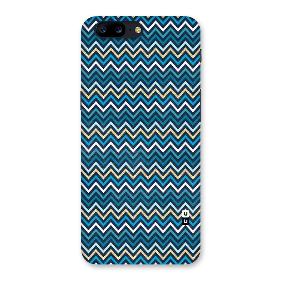 Blue Shades Chevron Pattern Back Case for OnePlus 5