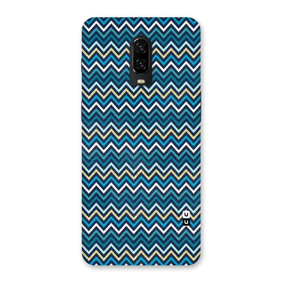 Blue Shades Chevron Pattern Back Case for OnePlus 6T