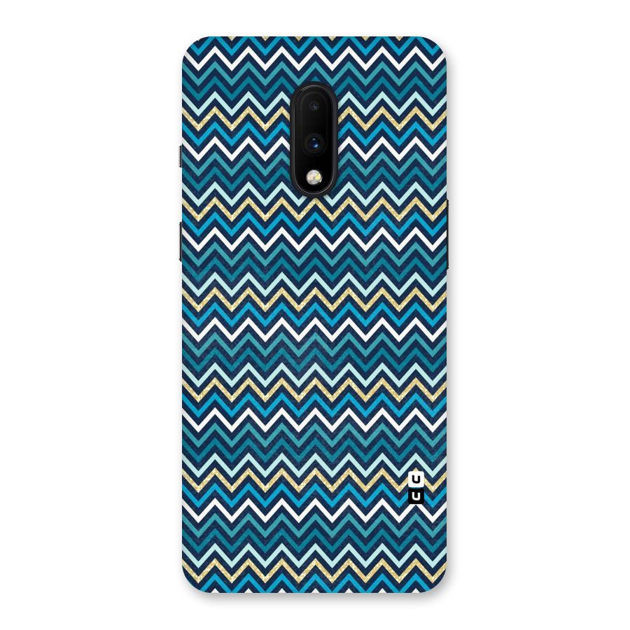 Blue Shades Chevron Pattern Back Case for OnePlus 7
