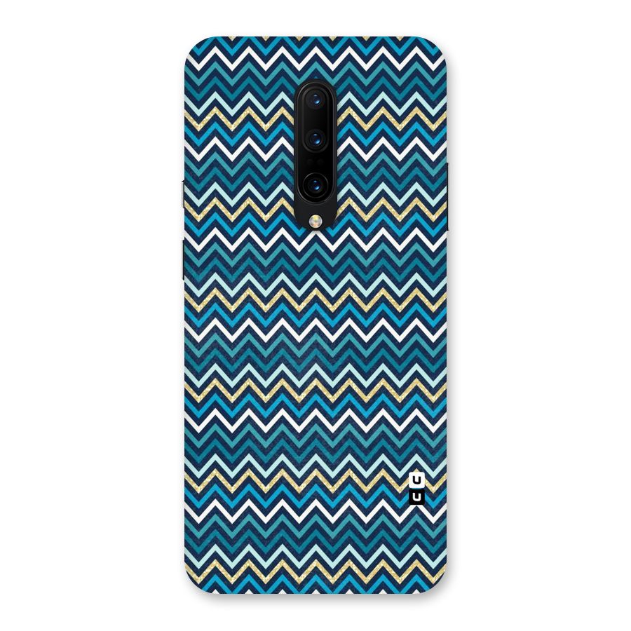 Blue Shades Chevron Pattern Back Case for OnePlus 7 Pro