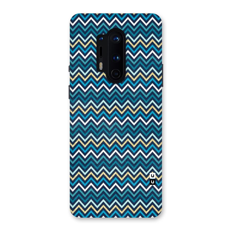Blue Shades Chevron Pattern Back Case for OnePlus 8 Pro