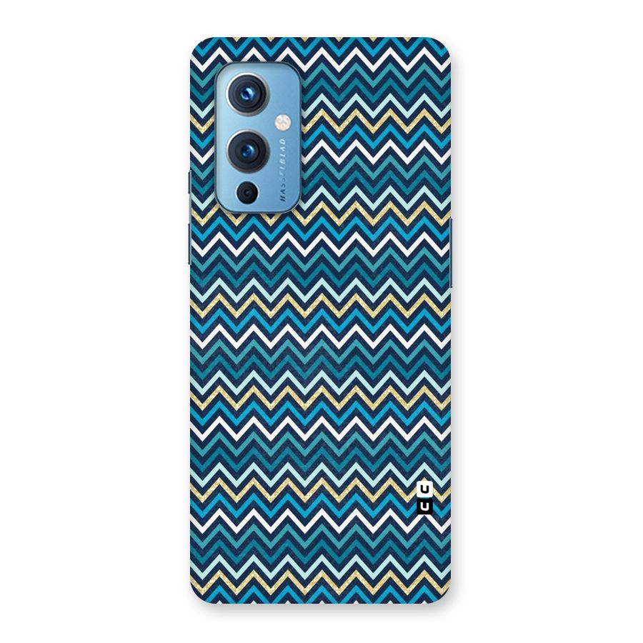 Blue Shades Chevron Pattern Back Case for OnePlus 9