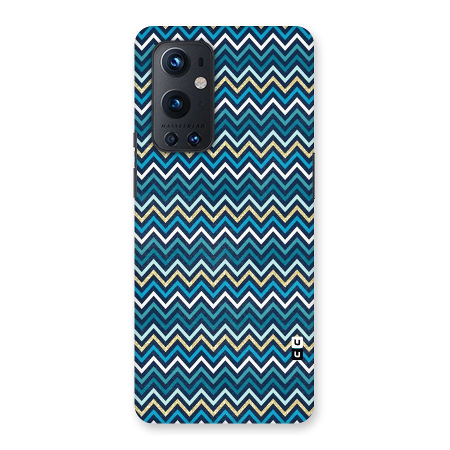 Blue Shades Chevron Pattern Back Case for OnePlus 9 Pro