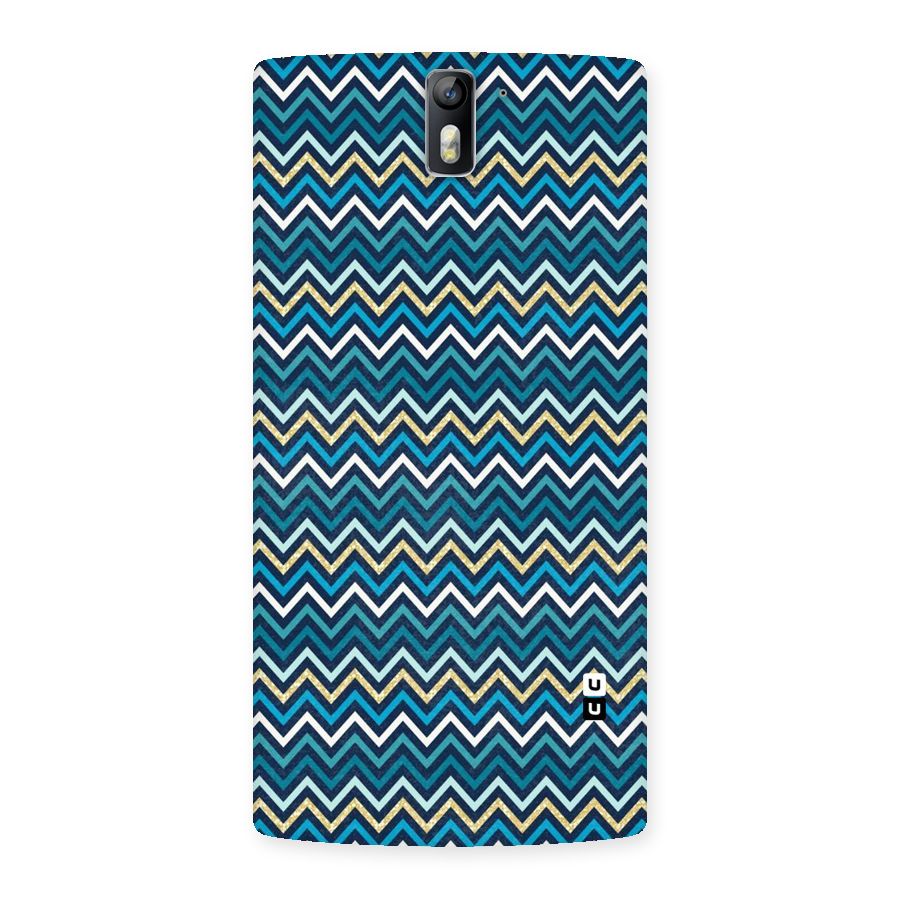 Blue Shades Chevron Pattern Back Case for One Plus One