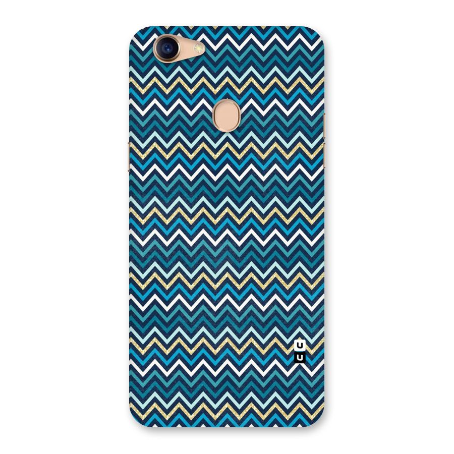 Blue Shades Chevron Pattern Back Case for Oppo F5 Youth