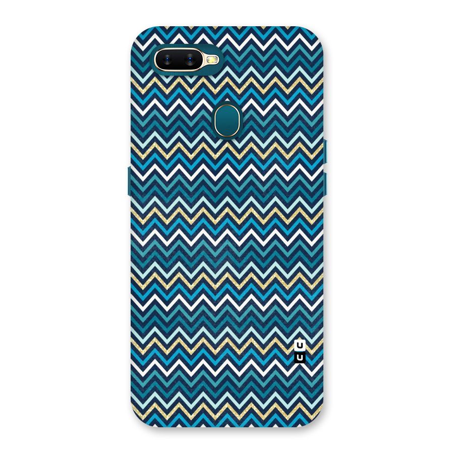 Blue Shades Chevron Pattern Back Case for Oppo A11k