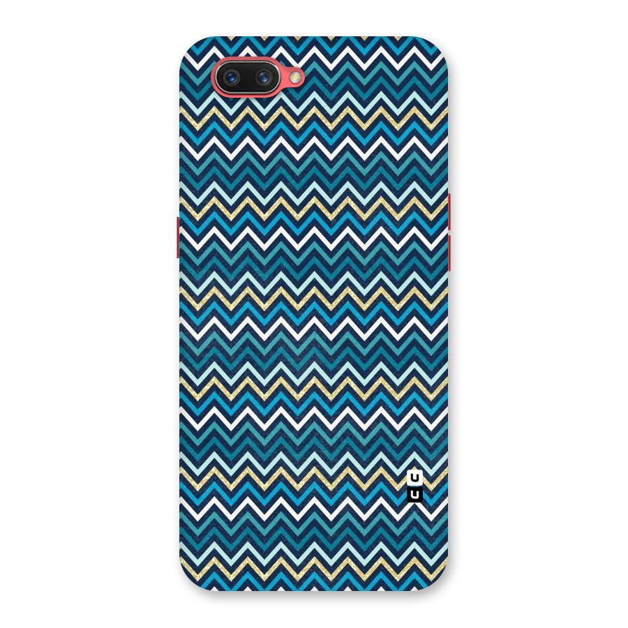 Blue Shades Chevron Pattern Back Case for Oppo A3s