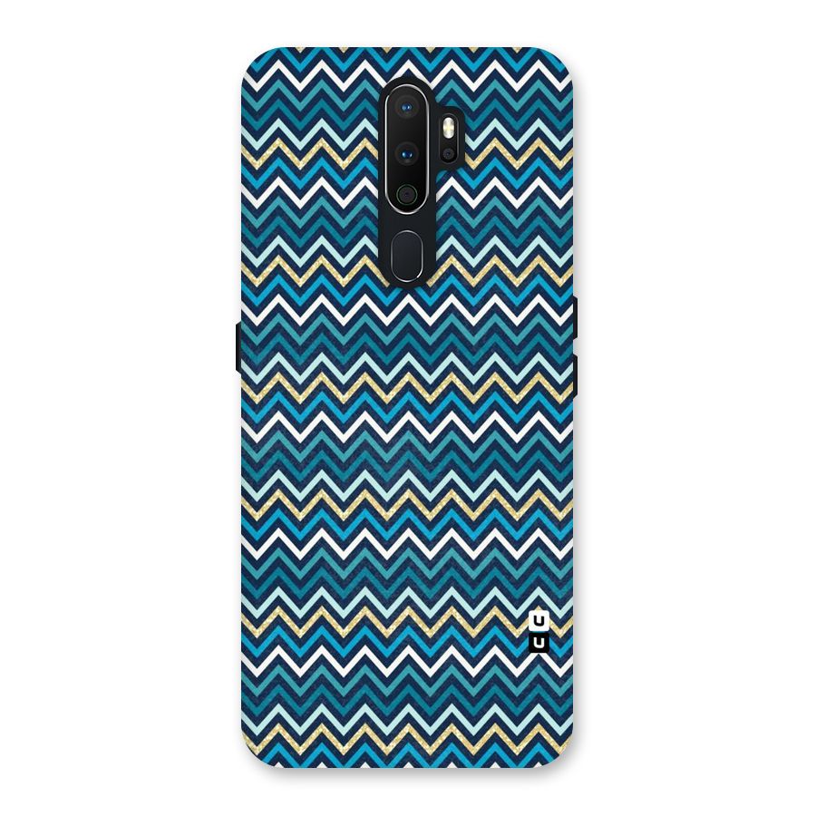 Blue Shades Chevron Pattern Back Case for Oppo A5 (2020)