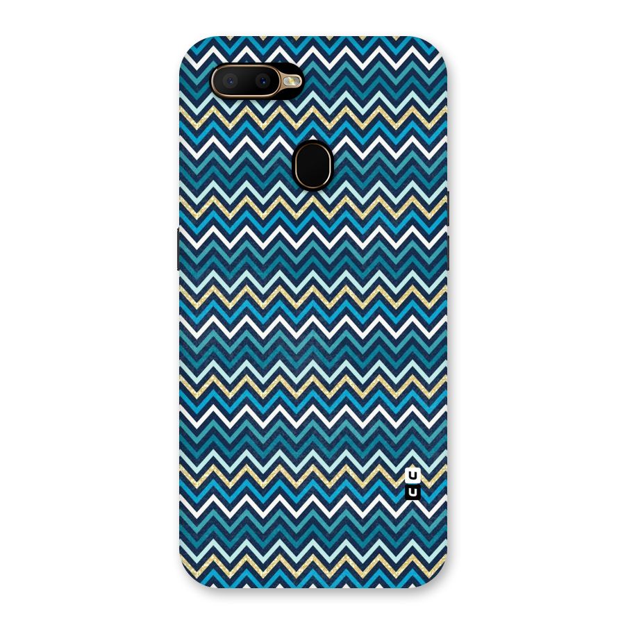 Blue Shades Chevron Pattern Back Case for Oppo A5s