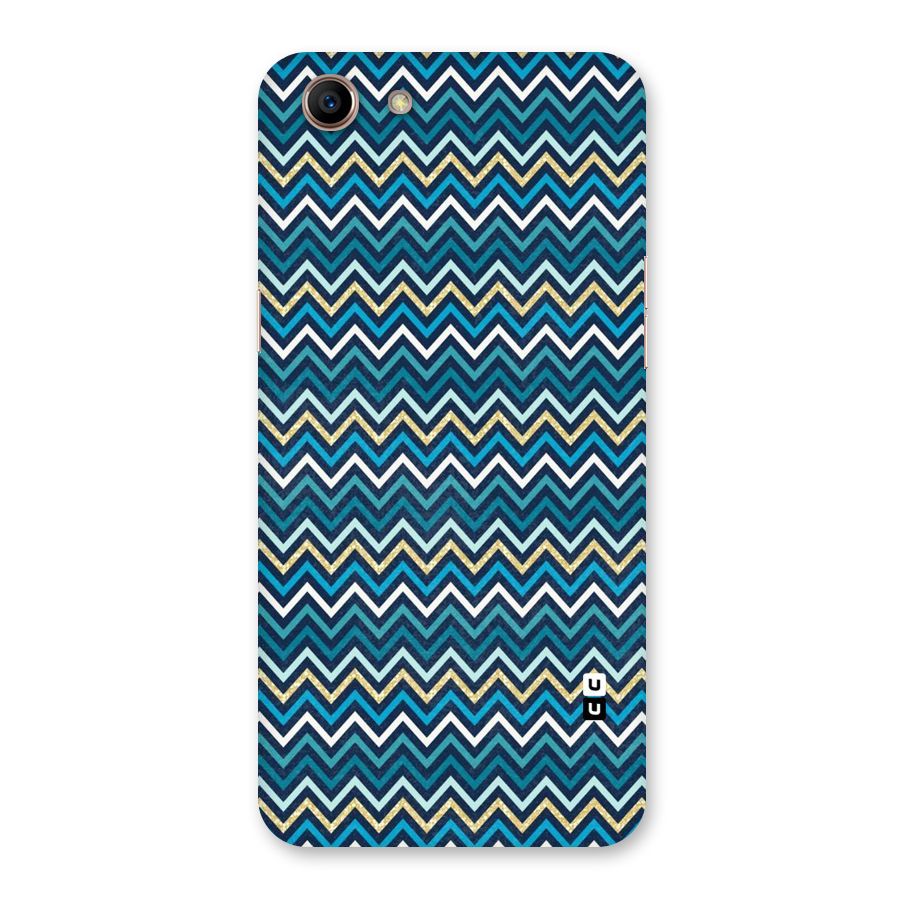 Blue Shades Chevron Pattern Back Case for Oppo A83 (2018)