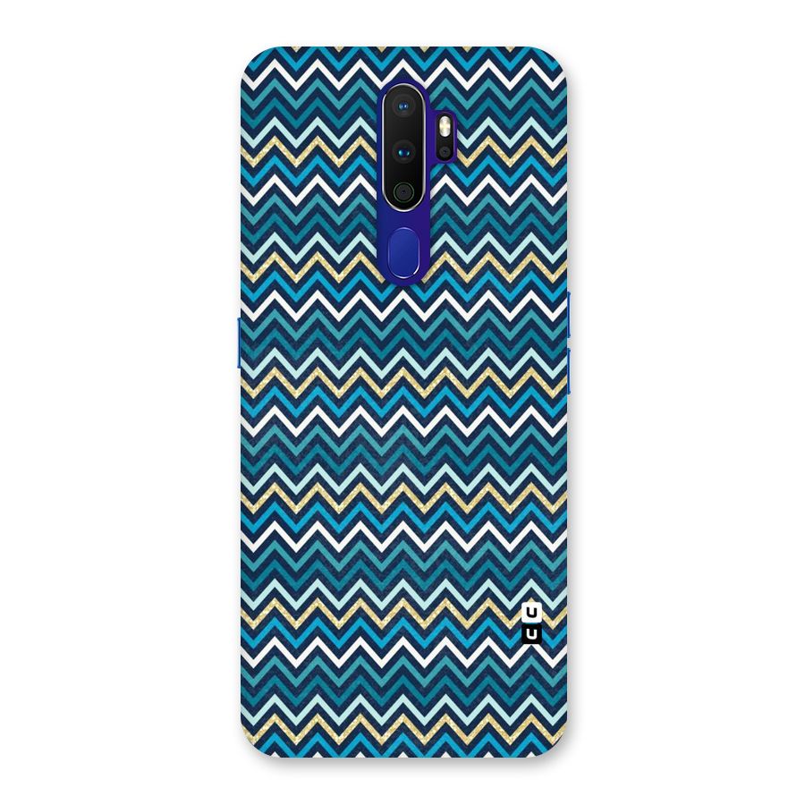 Blue Shades Chevron Pattern Back Case for Oppo A9 (2020)
