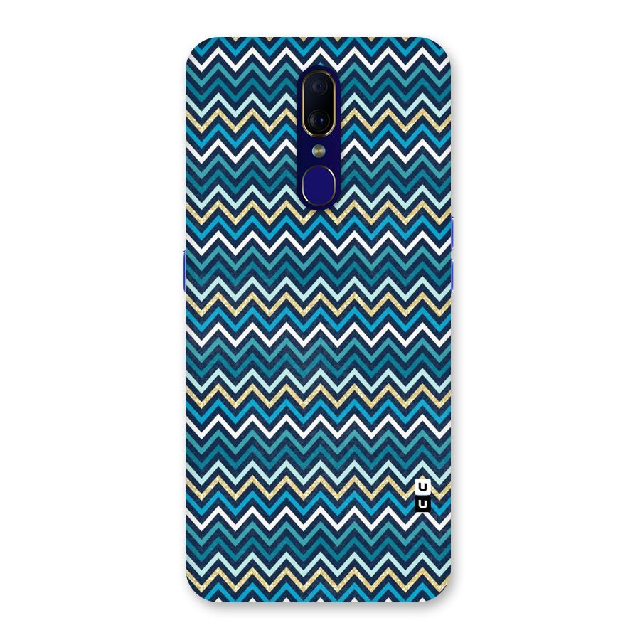 Blue Shades Chevron Pattern Back Case for Oppo F11