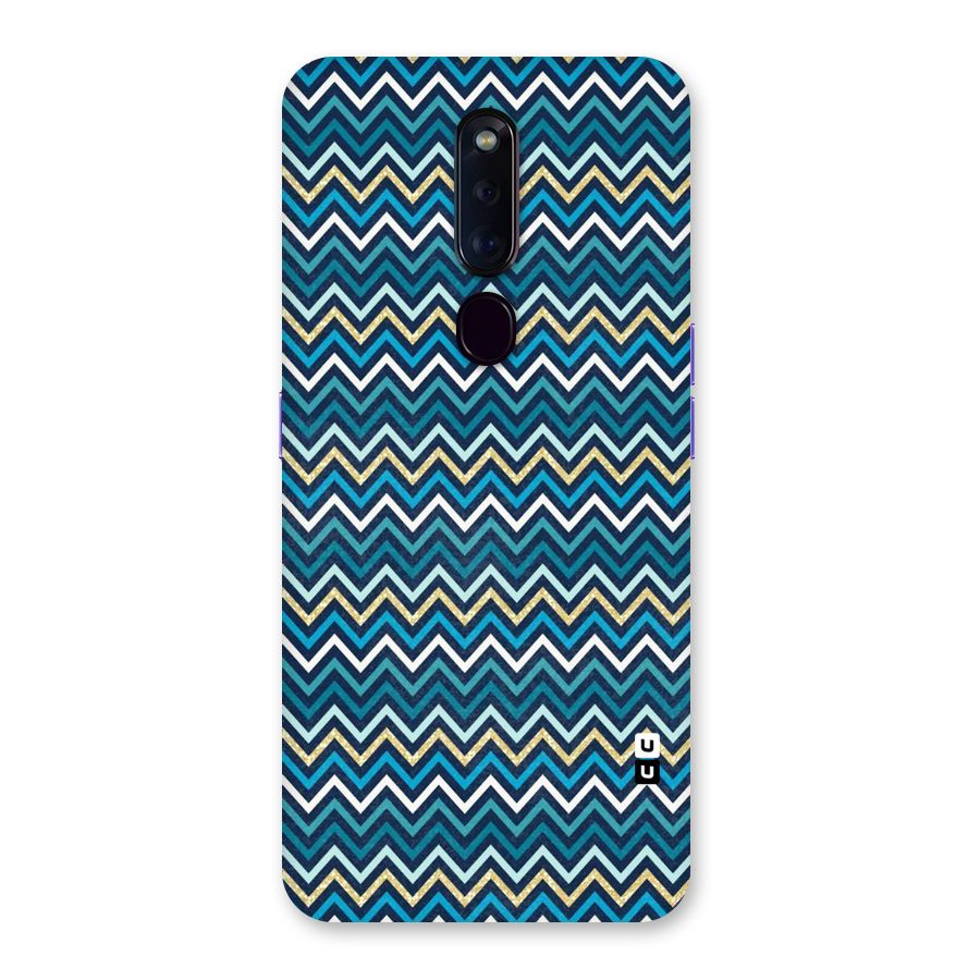 Blue Shades Chevron Pattern Back Case for Oppo F11 Pro