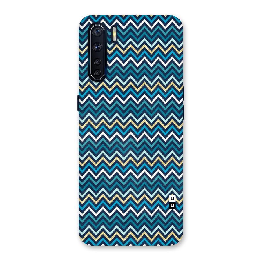 Blue Shades Chevron Pattern Back Case for Oppo F15