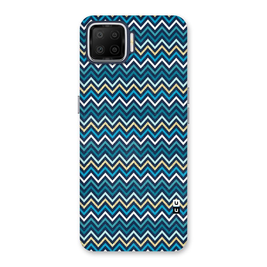 Blue Shades Chevron Pattern Back Case for Oppo F17