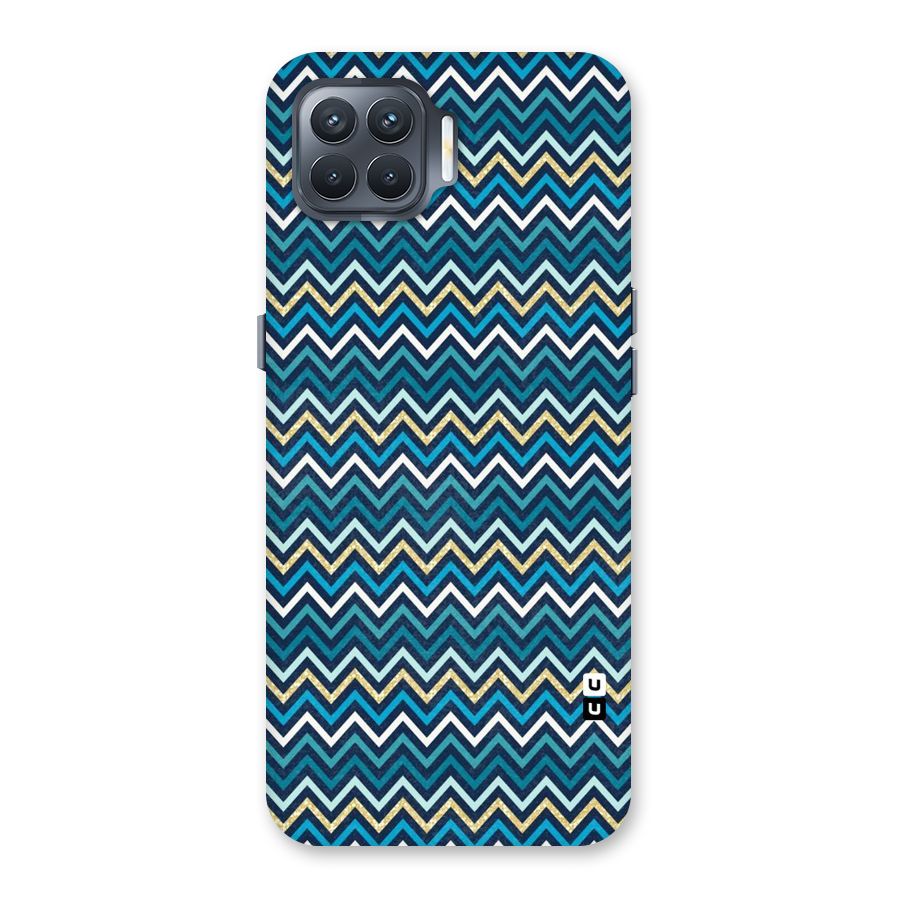 Blue Shades Chevron Pattern Back Case for Oppo F17 Pro