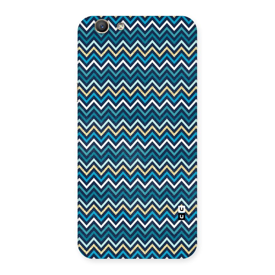 Blue Shades Chevron Pattern Back Case for Oppo F1s