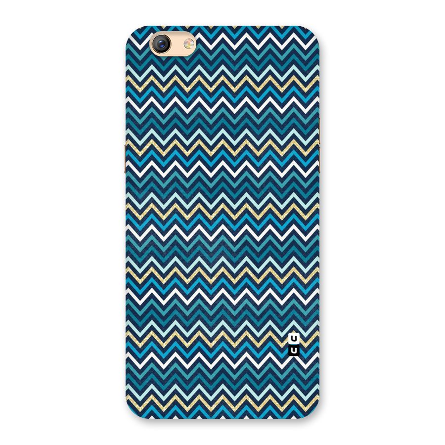 Blue Shades Chevron Pattern Back Case for Oppo F3 Plus