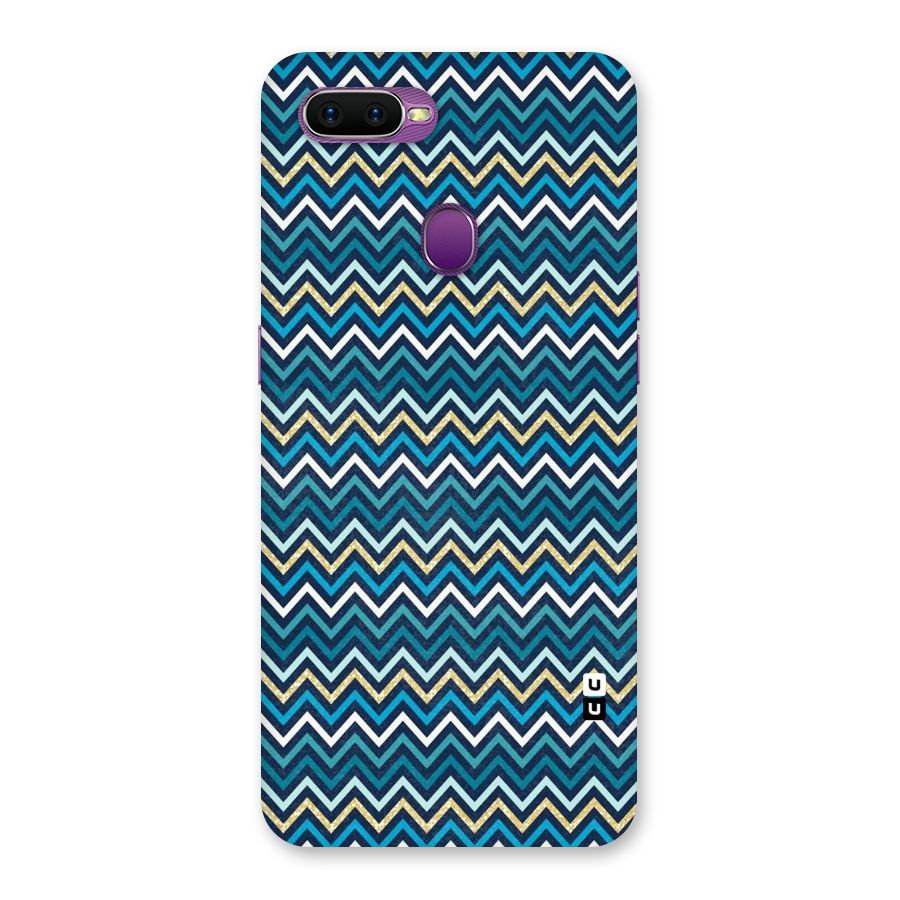 Blue Shades Chevron Pattern Back Case for Oppo F9